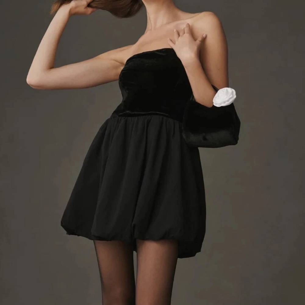 Reformation Black St. Louis Velvet Mini Dress - Picture 4 of 8